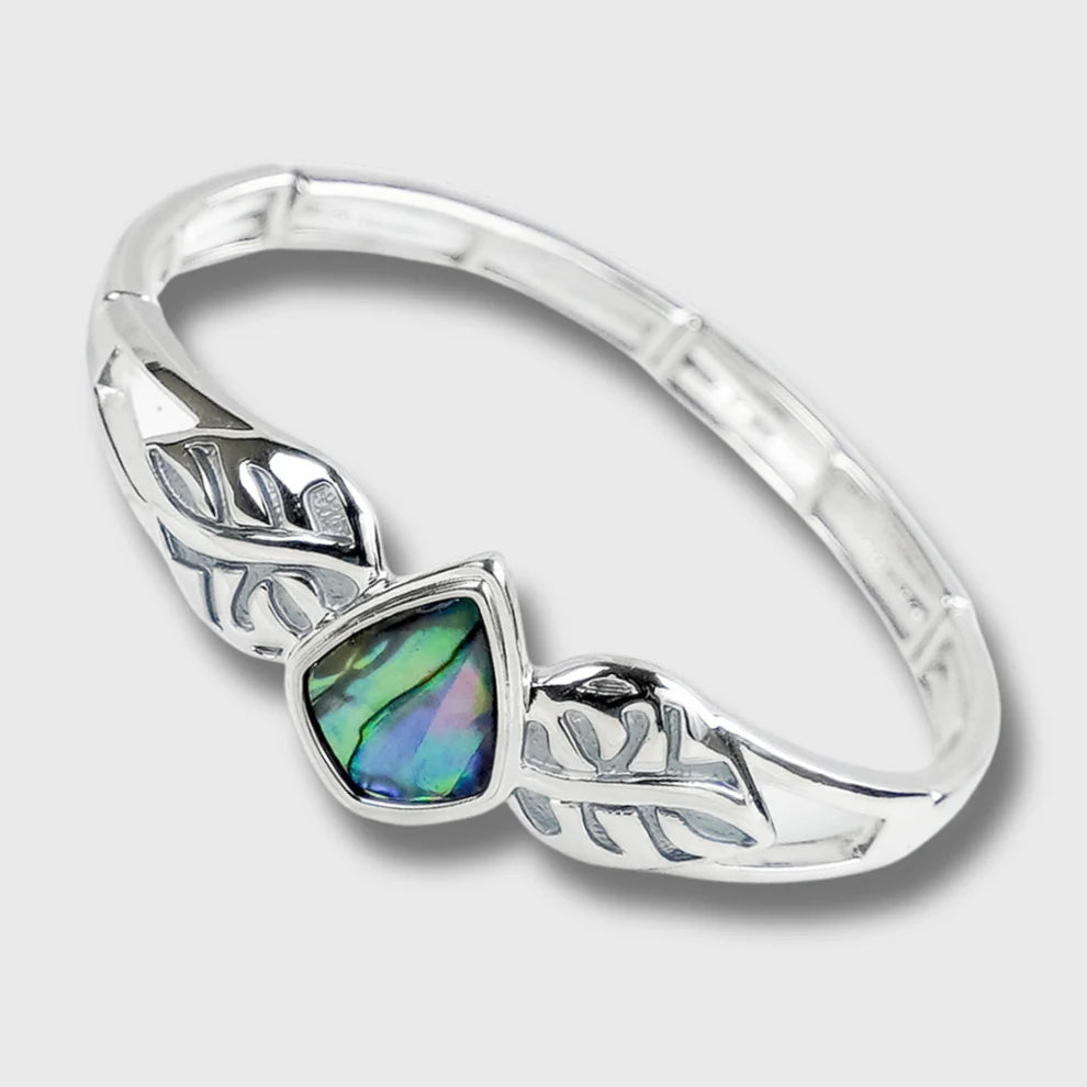 Bracelet « Crow Celtic » – Plaqué Rhodium avec Motifs Verts et Design Celtique