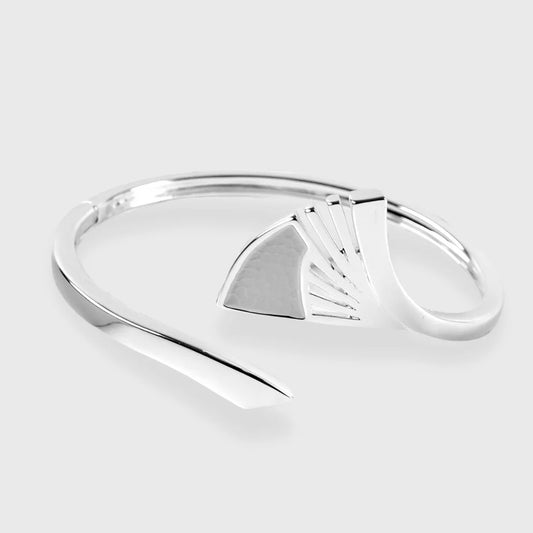 Bracelet Plaqué Argent "Floating Waves" Femme Blanc