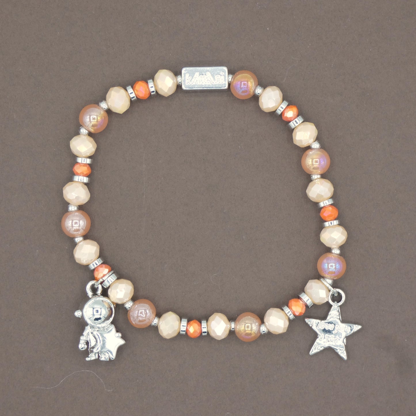 Bracelet avec Charms " Astronaute " Collection Orange des Abricotiers