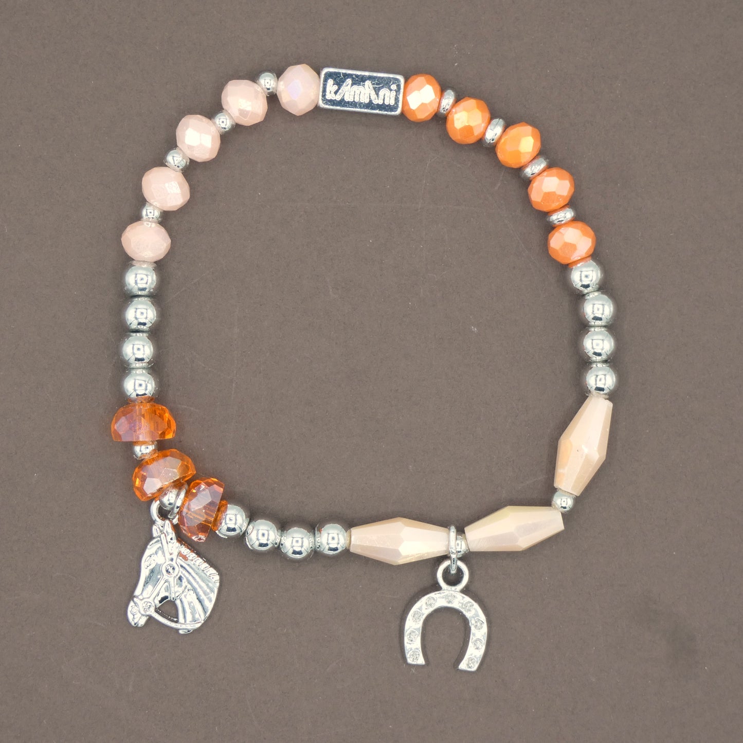 Bracelet avec Charms " Cheval " Collection Orange des Abricotiers