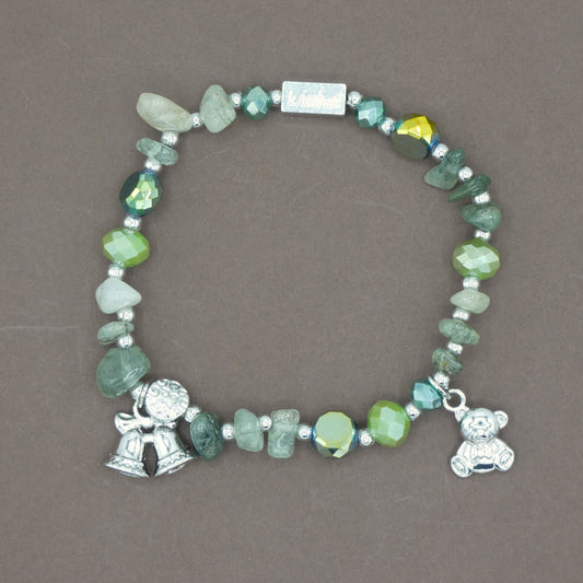 Bracelet avec Charms " Cloches " Collection Vert des Guarrigues