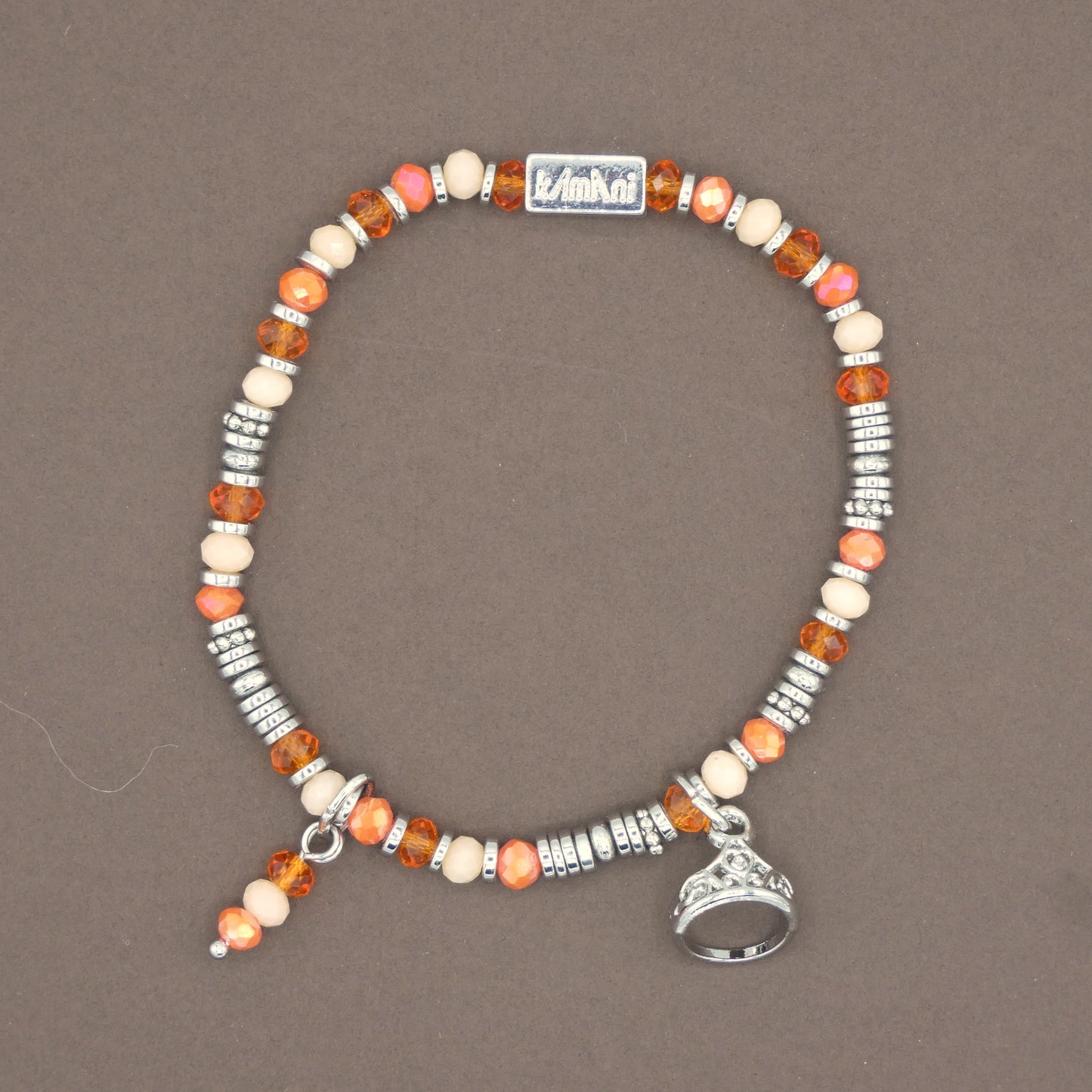 Bracelet avec Charms " Couronne " Collection Orange des Abricotiers