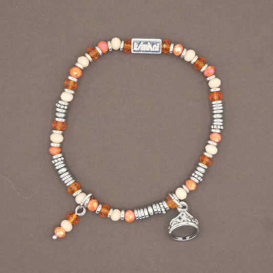 Bracelet avec Charms " Couronne " Collection Orange des Abricotiers