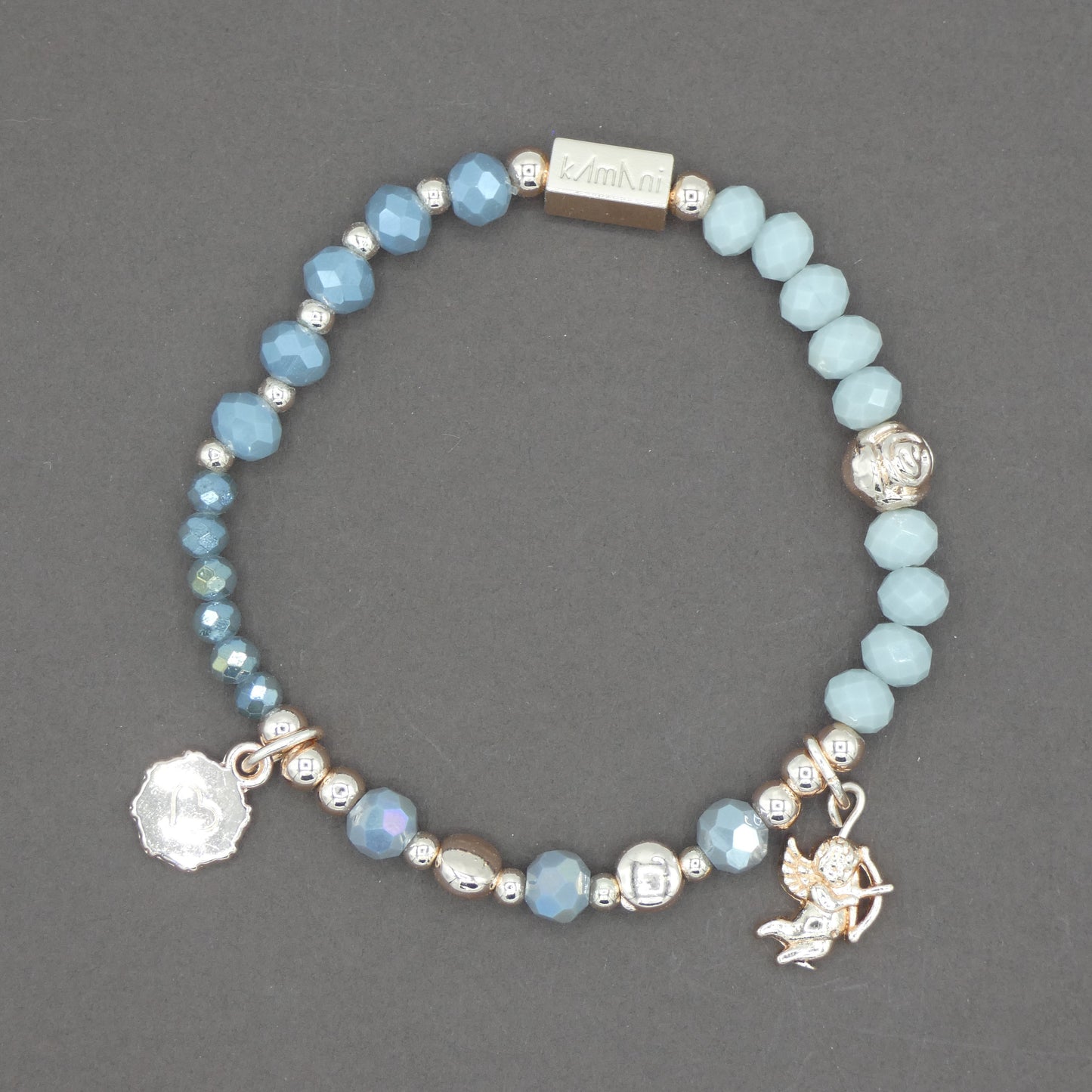 Bracelet avec Charms " Cupidon " Collection Gris des Galets