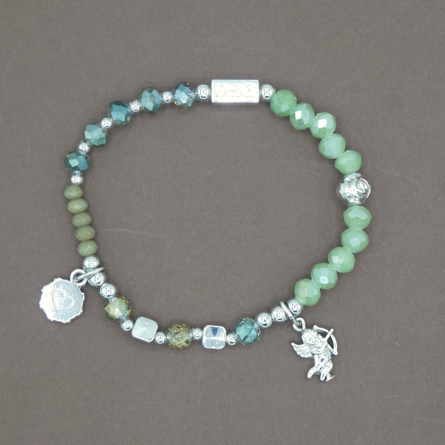 Bracelet avec Charms " Cupidon " Collection Vert des Guarrigues