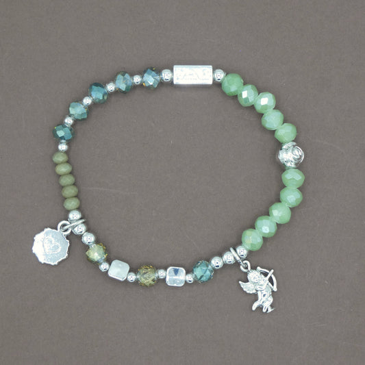 Bracelet avec Charms " Cupidon " Collection Vert des Guarrigues