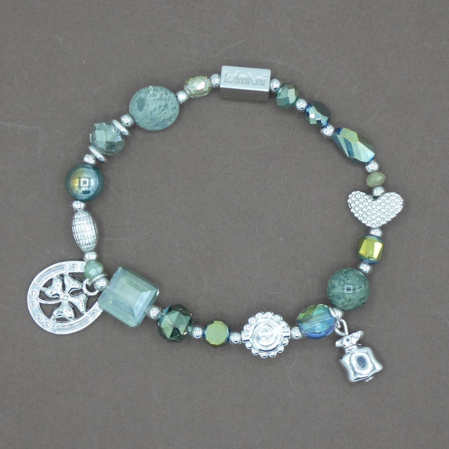 Bracelet avec Charms " Fer " Collection Vert des Guarrigues