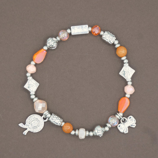 Bracelet avec Charms " Noeud " Collection Orange des Abricotiers