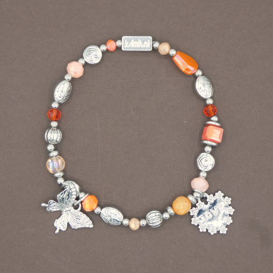 Bracelet avec Charms " Papillon " Collection Orange des Abricotiers