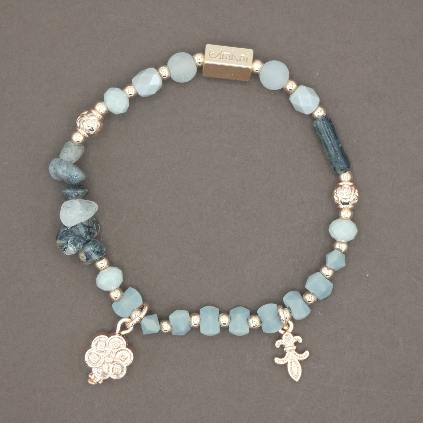 Bracelet avec Charms " Sincérité " Collection Gris des Galets