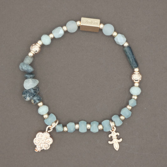 Bracelet avec Charms " Sincérité " Collection Gris des Galets