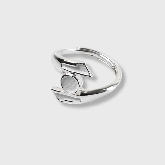 Bague Plaquée Argent Femme "Ligne Fantasia" Blanche