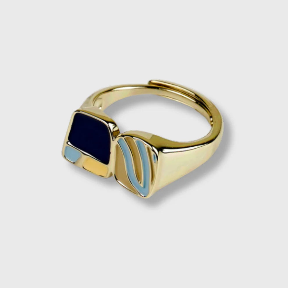 Bague Plaquée Or Jaune Femme "Bleu" Picasso