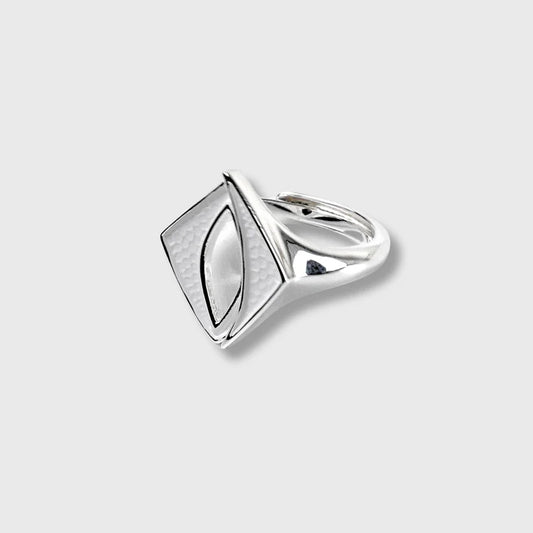 Bague Plaquée Argent Femme "Pendentif Fantasia" Blanc