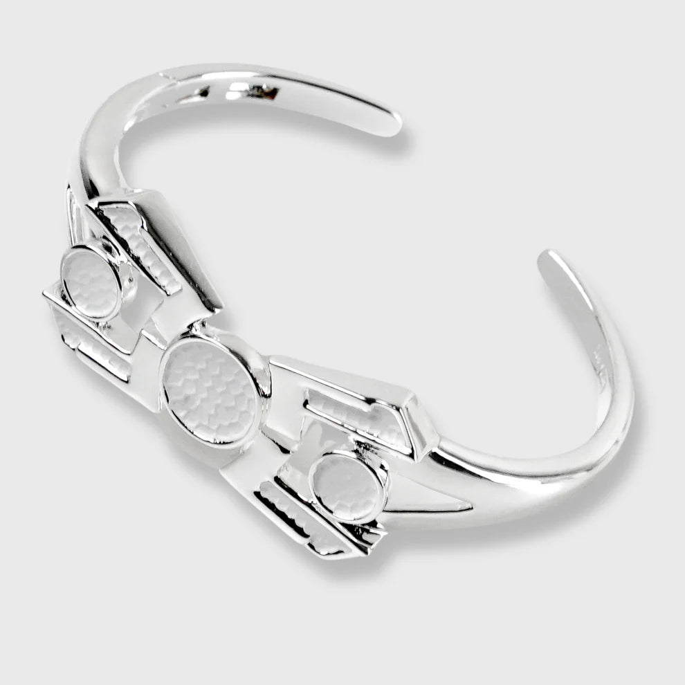 Bracelet Plaqué Argent "Cercle" Femme Blanc