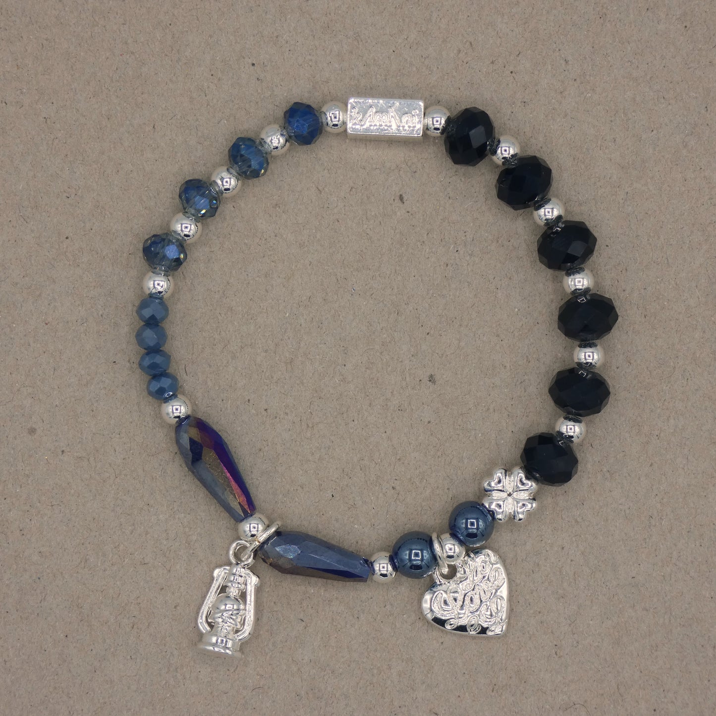 Bracelet avec Charms " Coeur " Collection Bleu des Calanques