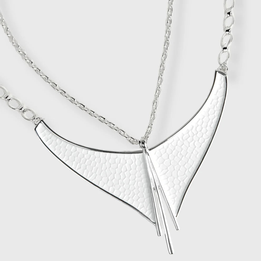 Collier Plaqué Argent Femme Ligne Fantaisie