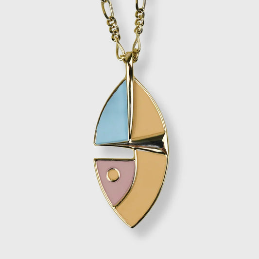 Collier Plaqué Or Jaune Femme Fantaisie Pastel Picasso