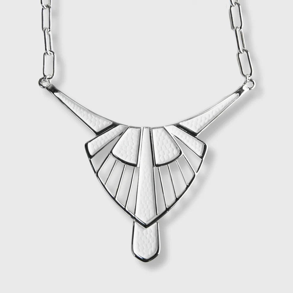 Collier Plaqué Argent "Éventail inversé"