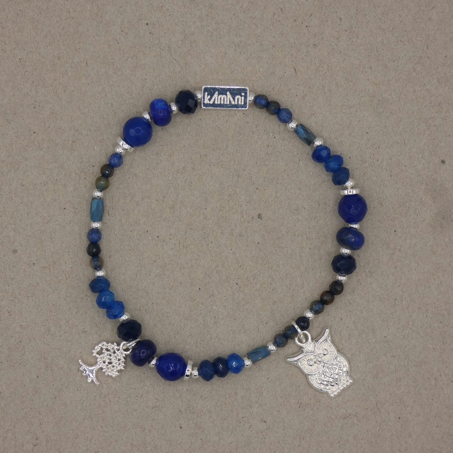 Bracelet avec Charms " Hibou " Collection Bleu des Calanques