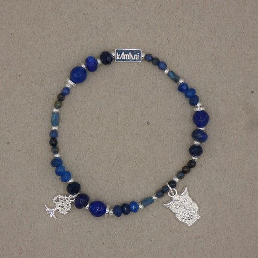 Bracelet avec Charms " Hibou " Collection Bleu des Calanques