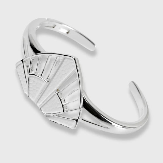 Bracelet Plaqué Argent "Inverse Fan" Femme Blanc