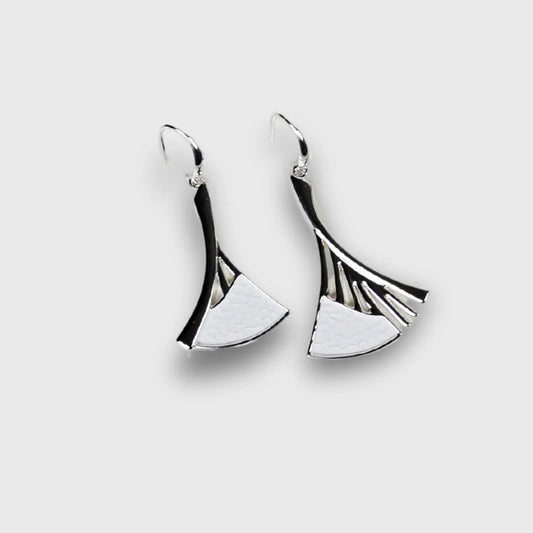 Boucles d'oreilles plaquées argent "Vagues flottantes"