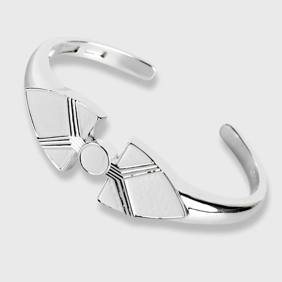 Bracelet Plaqué Argent "Row" Femme Blanc