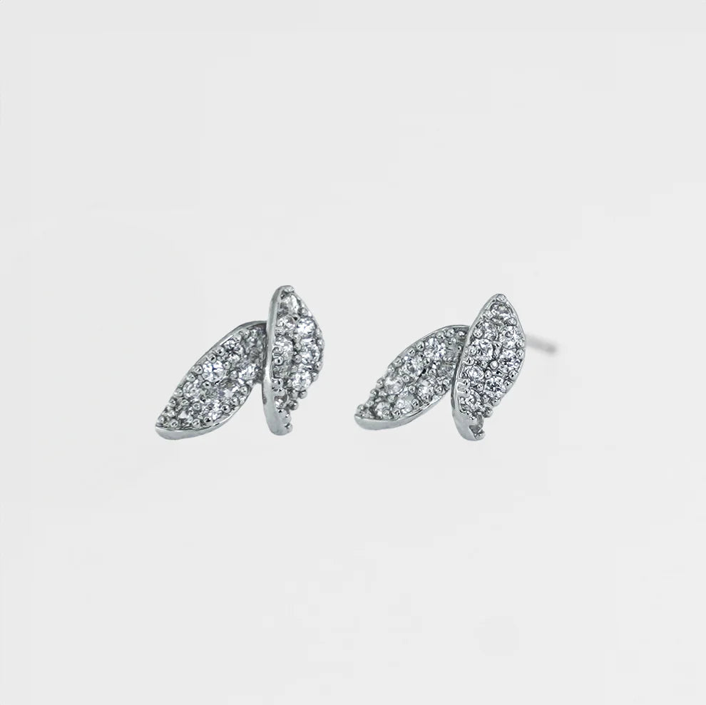 Boucles d'oreilles à tige Kamani « Feuilles de cristal »