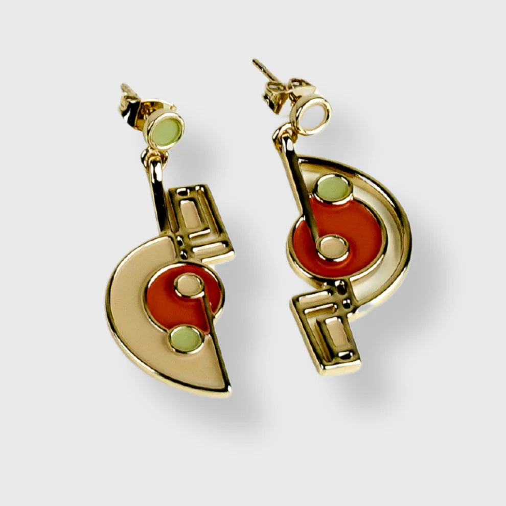 Boucles d'oreilles plaquées or jaune pour femme, fantaisie, classe, Picasso