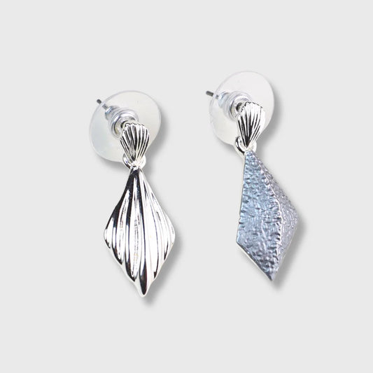 Boucles d'oreilles « Shell Sunrise » – Plaqué argent ton bleu