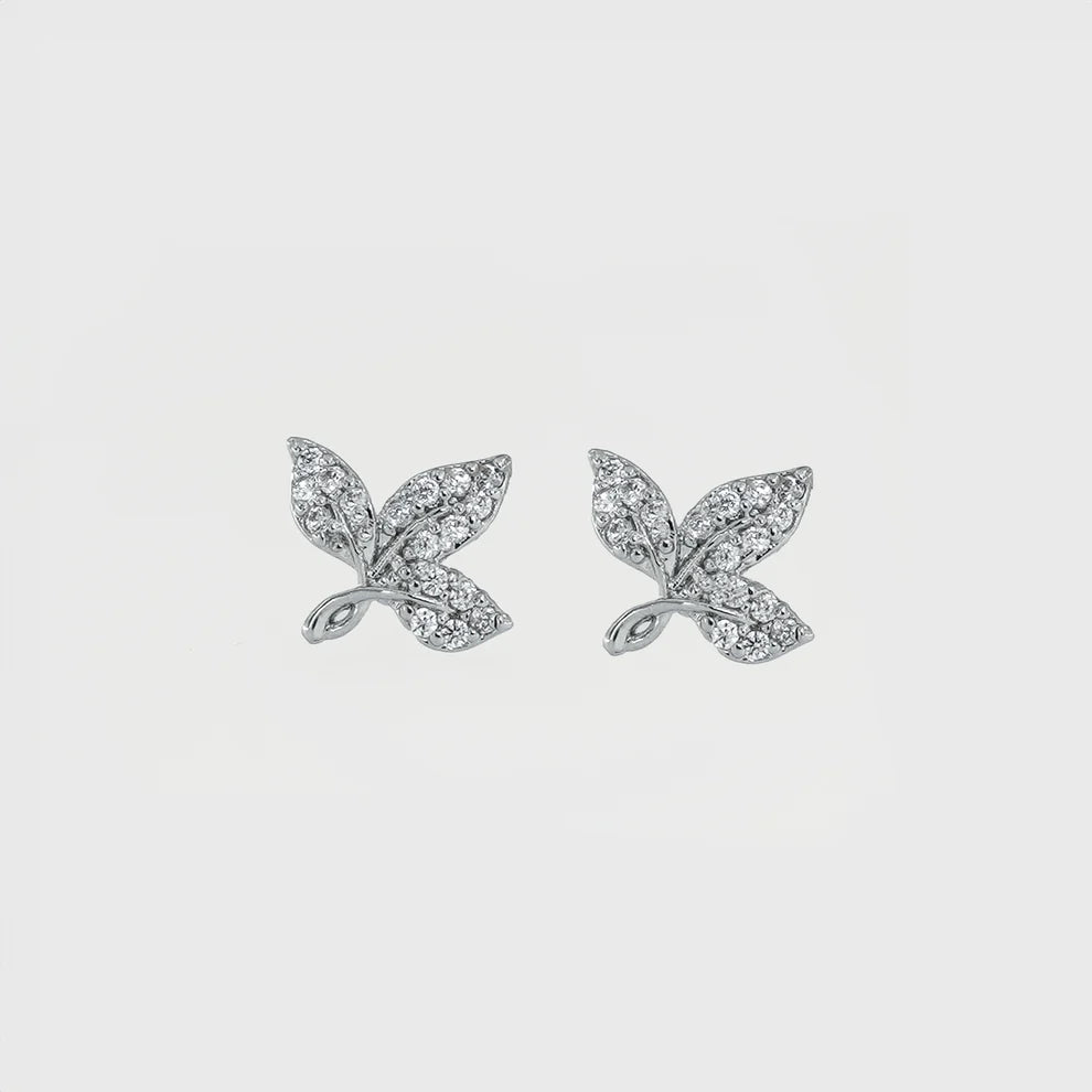 Boucles d'oreilles à tige Kamani « Double Leaf »